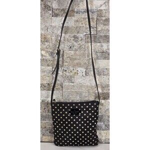 Vintage Y2K Kate Spade Polka Dot Crossbody Small Black Bag Patent Leather Strap